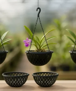 Set of 10 – Hanging Orchid Pot (with Hanging Threads & Hook)