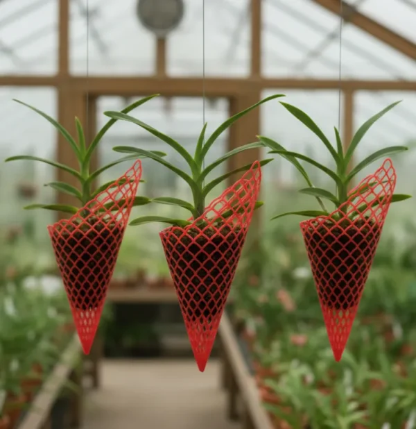 Set of 10 Cone Net Planter(RED)