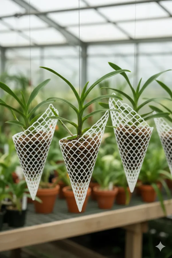 Set of 10 Cone Net Planter (White)